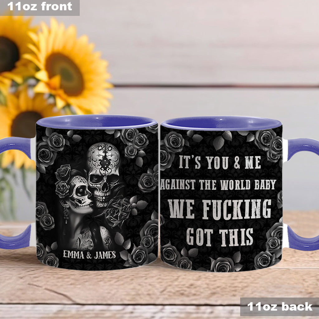 It's You And Me - Personalized Skull Accent Mug