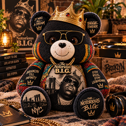 The Notorious B.I.G. Custom Shaped Bear Pillow – It Was All a Dream Hip Hop Legend Inspired Gift for Biggie Fans