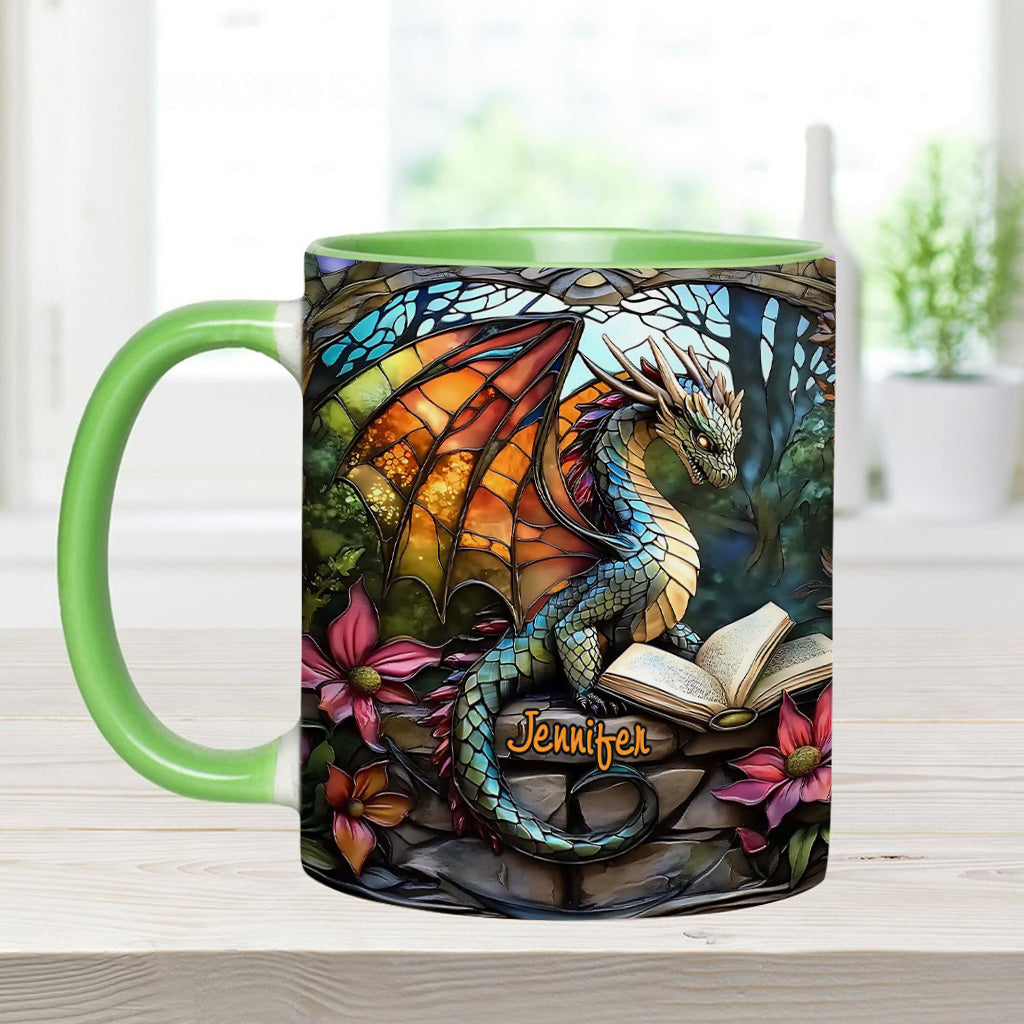 Stained Glass Dragon - Personalized Dragon Accent Mug