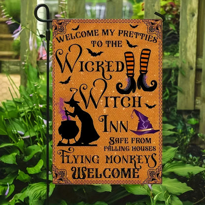 Welcome to the Wicked Witch Inn - Halloween Garden Flag, House Flag