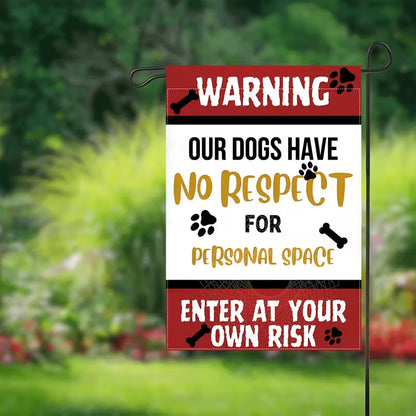 Funny Dog Warning Garden Flag