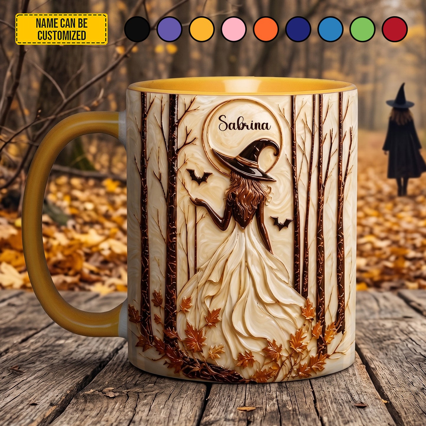 Witch In Forest - Personalized Witch Accent Mug