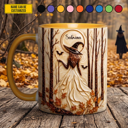 Witch In Forest - Personalized Witch Accent Mug