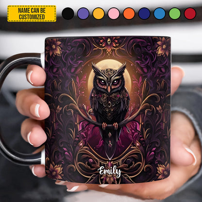 Personalized Gothic Owl Accent Mug