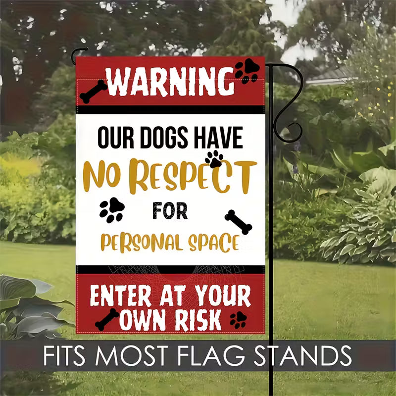 Funny Dog Warning Garden Flag