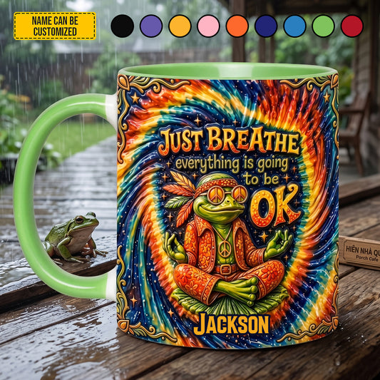 Personalized Hippie Frog Accent Mug