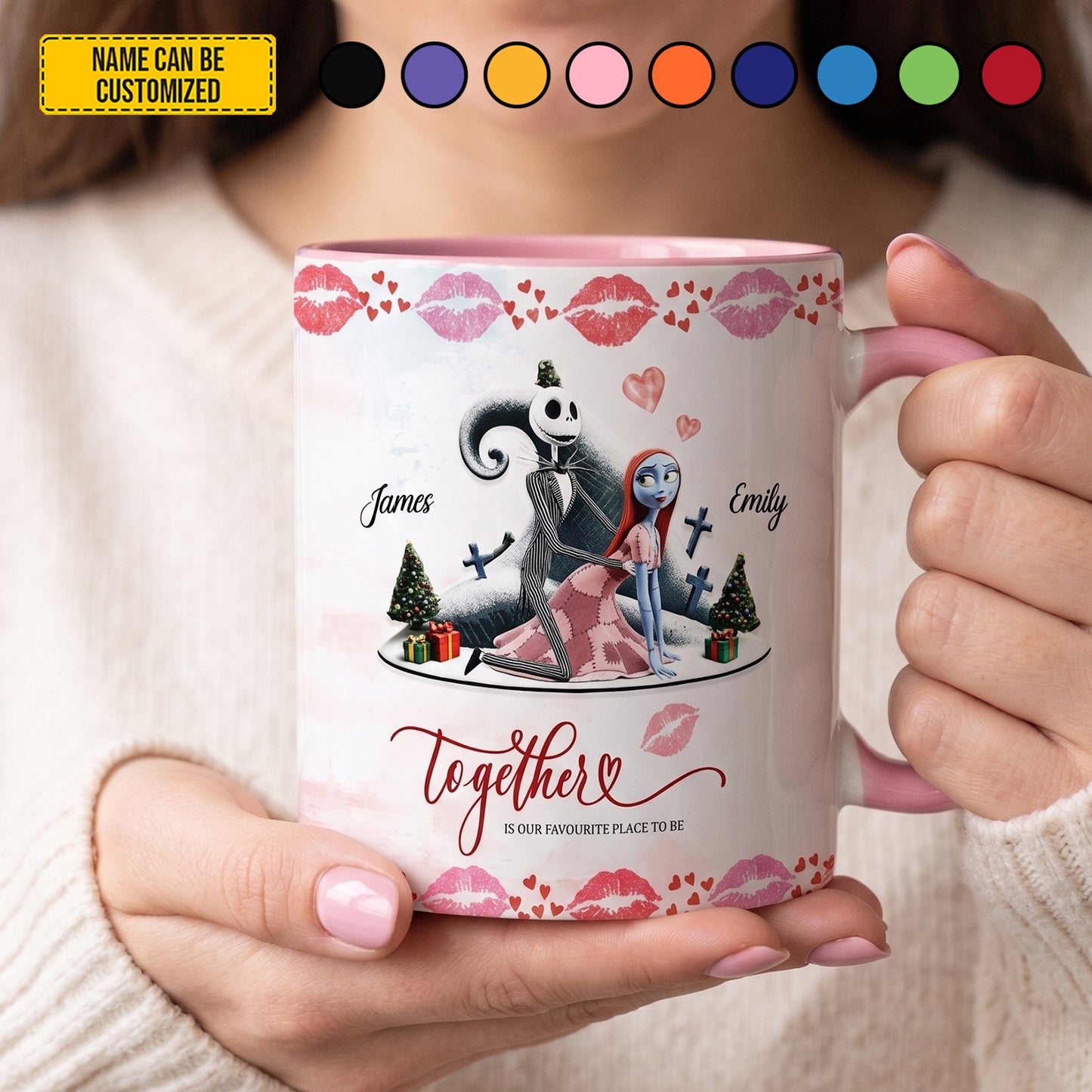 Personalized Gothic Couple Accent Mug