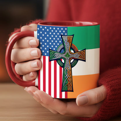 Irish-American Celtic Cross Accent Mug