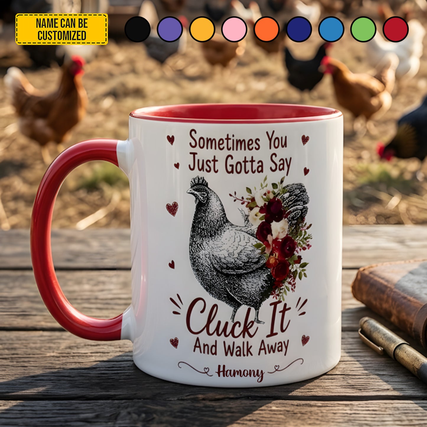 Cluck It - Personalized Chicken Accent Mug