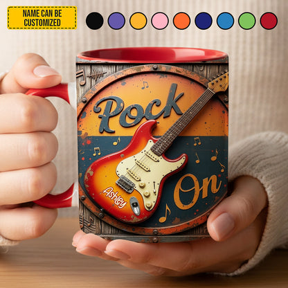 Pock On - Personalized Guitar Accent Mug