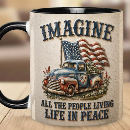 "Imagine" Patriotic Vintage Truck Mug