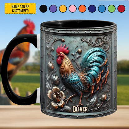 Vintage Chicken With Flowers – Personalized Chicken Accent Mug
