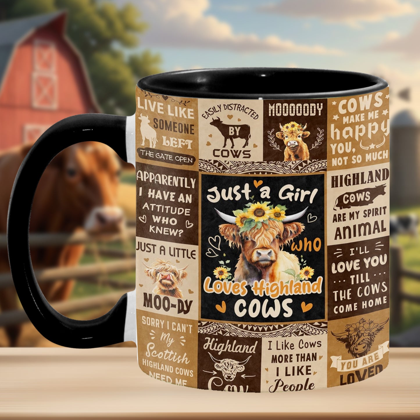Love Cows - Adorable Cow Collage Accent Mug