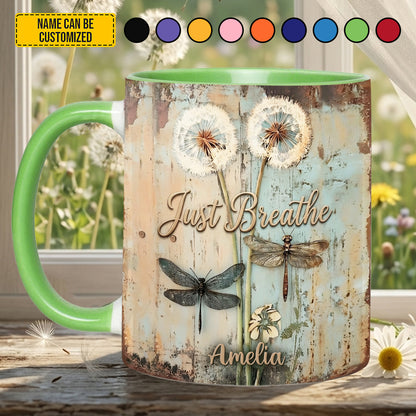Just Breathe - Personalized Accent Mug