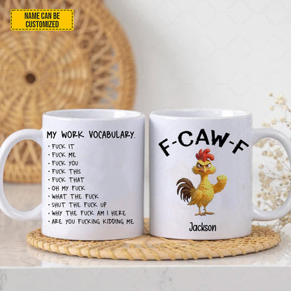 Personalized F-Caw-F Funny Chicken Mug
