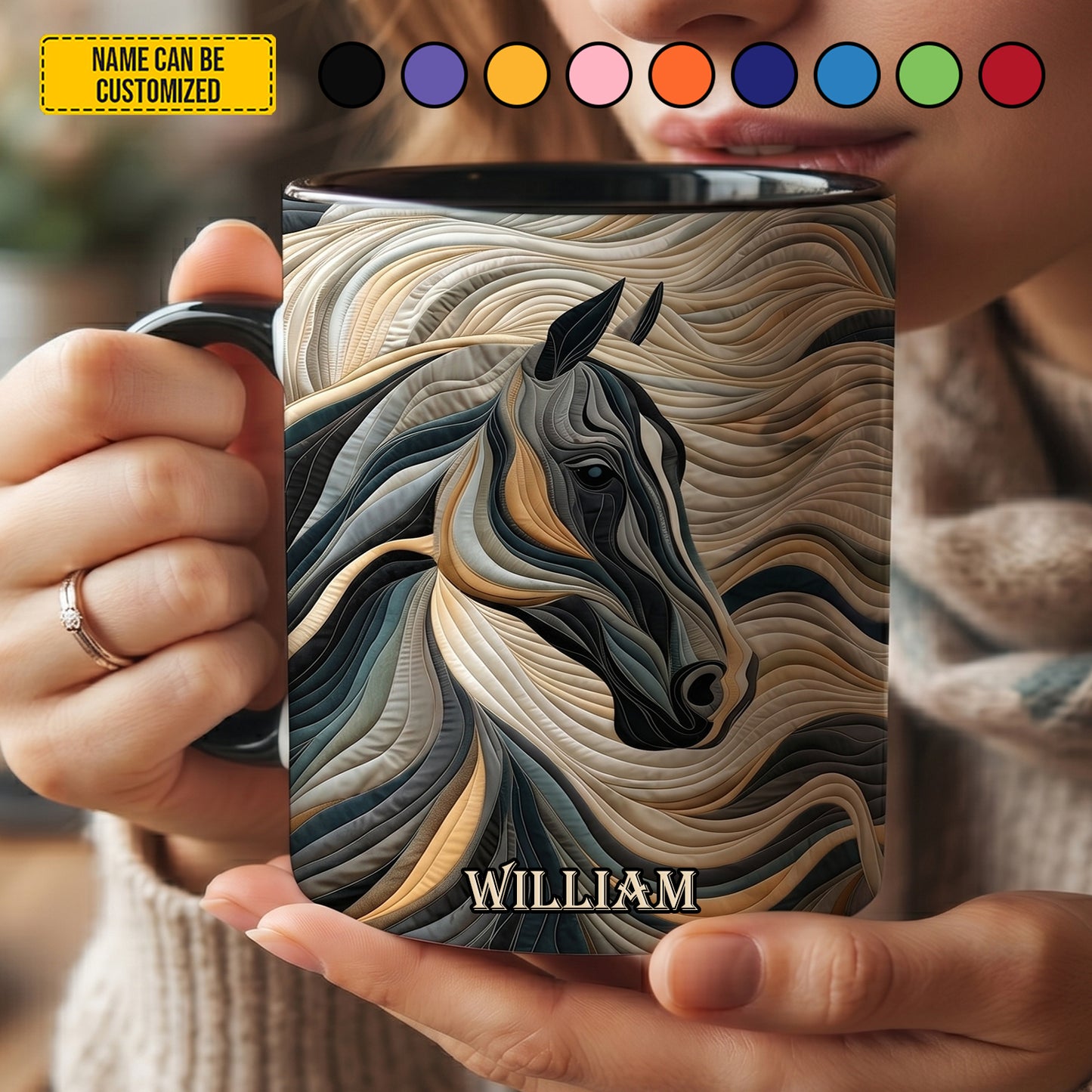 Personalized Western Horse Accent Mug
