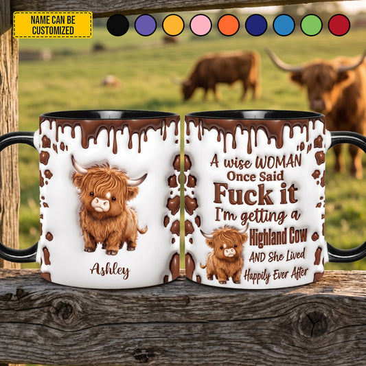 A Wise Woman - Personalized Cow Accent Mug