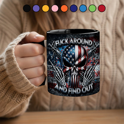 Bold Patriotic Skull Accent Mug