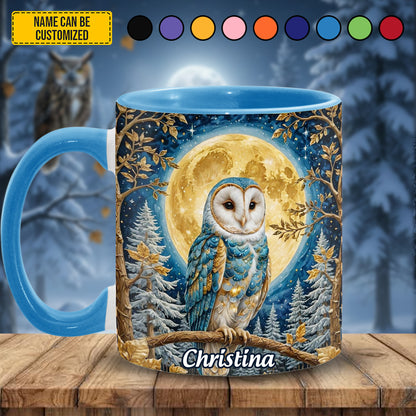 Owl Night Moon - Personalized Owl Accent Mug