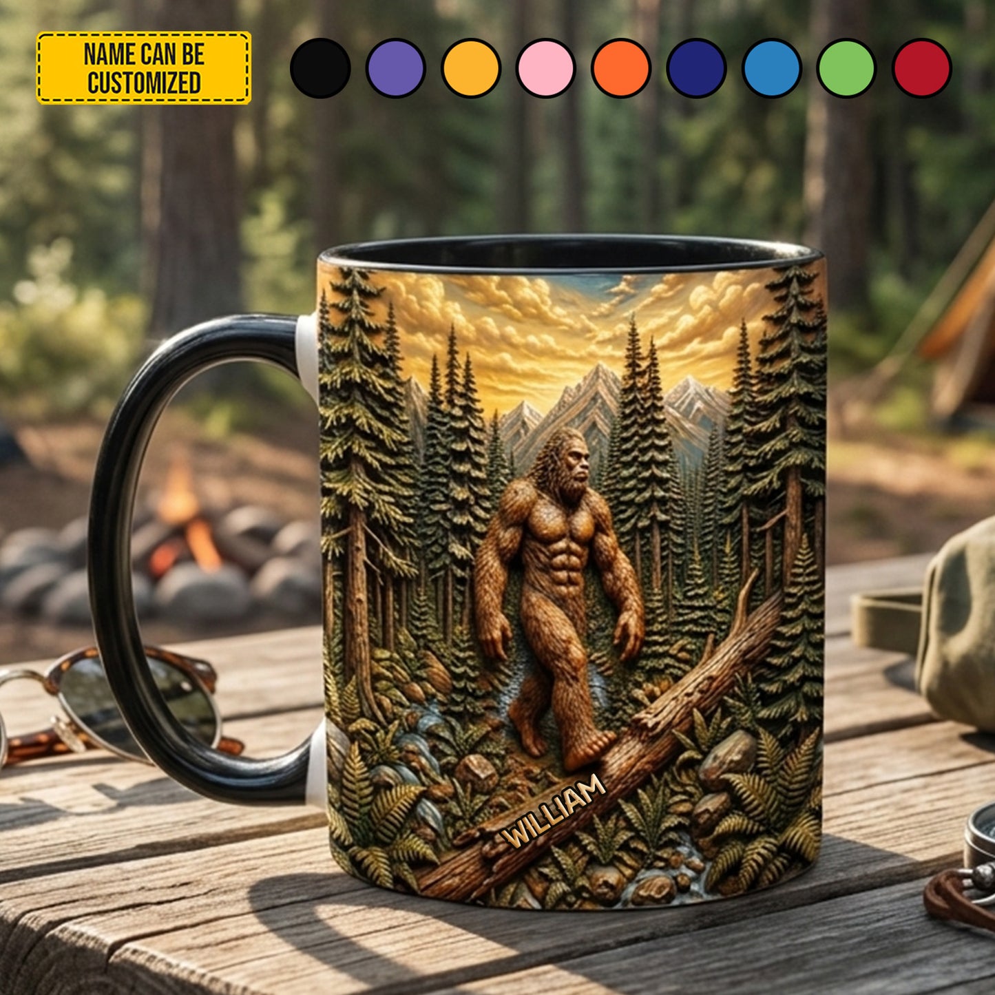 Woodland Legend – Personalized Bigfoot Accent Mug