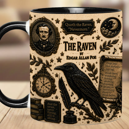 Raven Edgar Allan Halloween Accent Mug