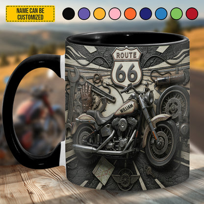 Iron Road 66 – Personalized Biker Accent Mug