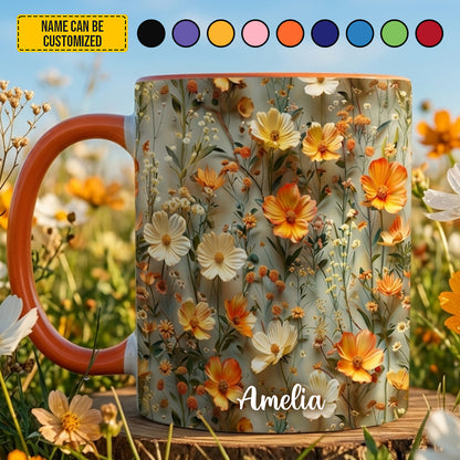 Personalized Wildflowers Accent Mug