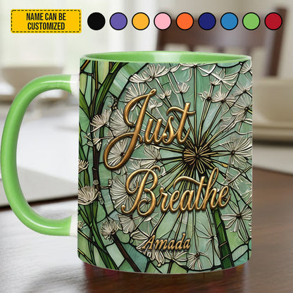 Just Breathe Dandelion – Personalized Accent Mug