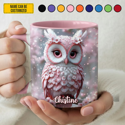 Pink Owl - Personalized Owl Accent Mug