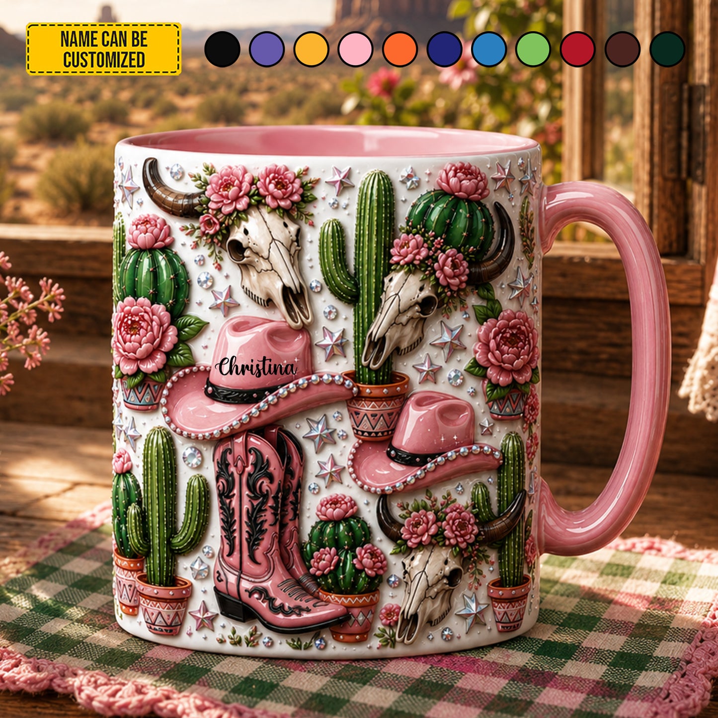 Personalized Western Cowgirl Accent Mug