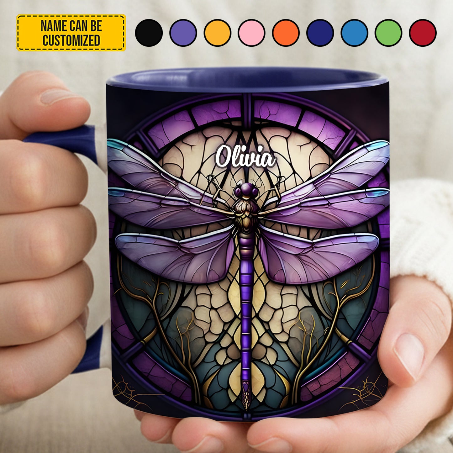 Love Dragonfly - Personalized Dragonfly Accent Mug
