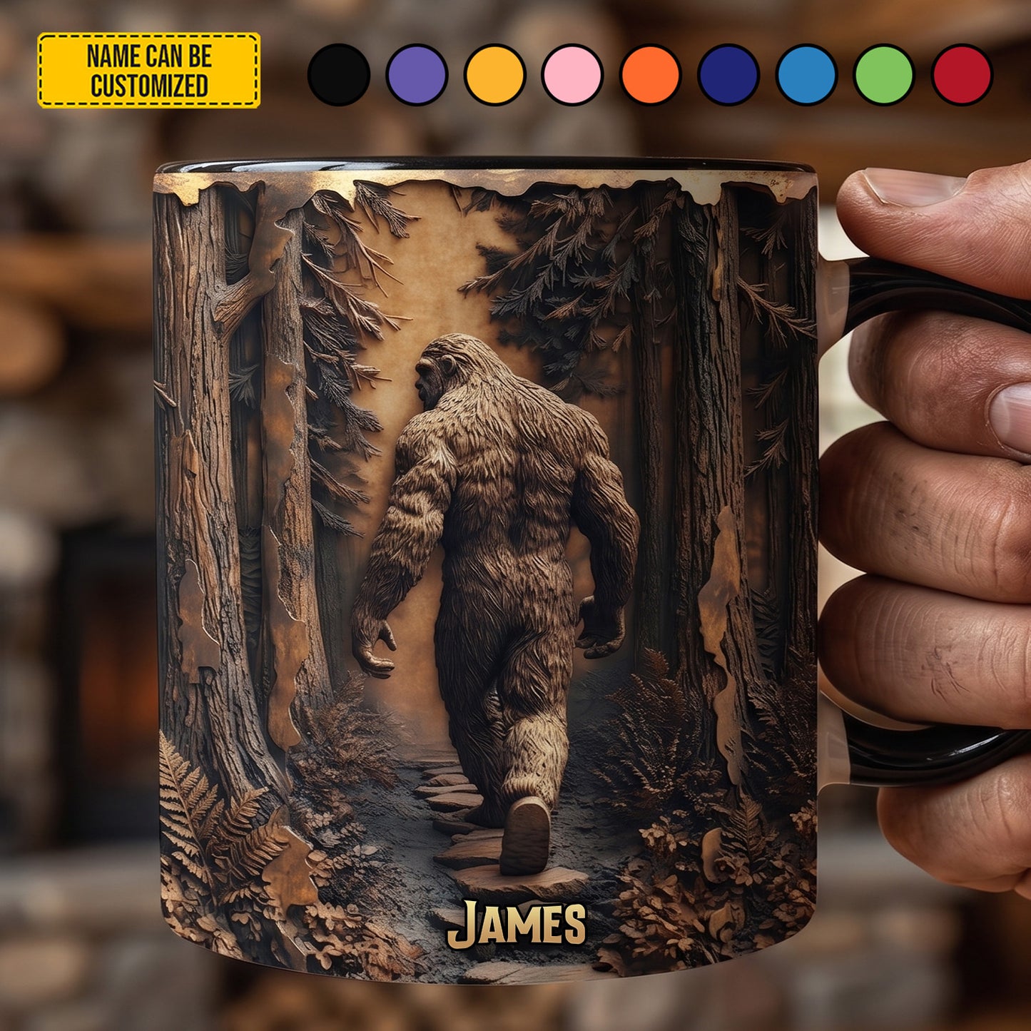 Backwoods Wanderer – Personalized Bigfoot Accent Mug