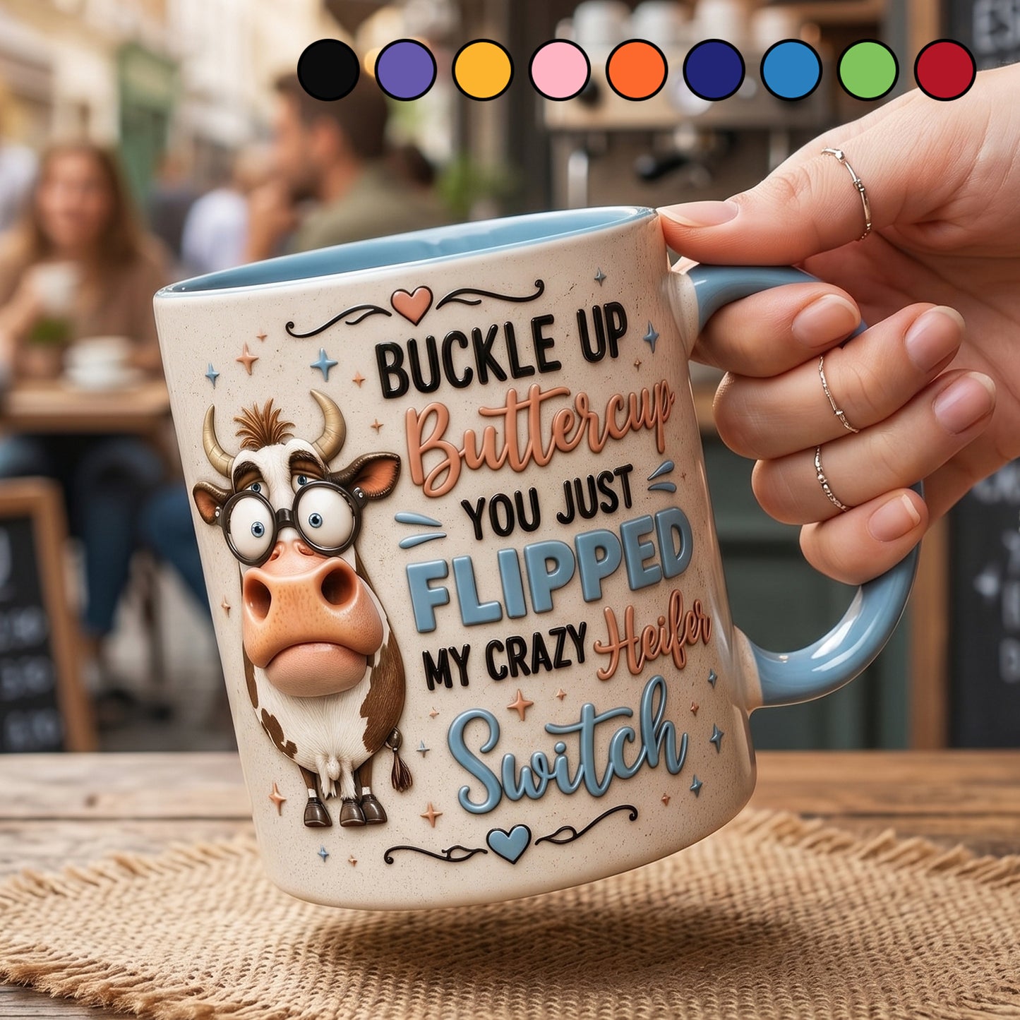 Buckle Up Buttercup - Cow Accent Mug