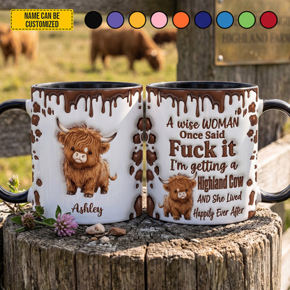 A Wise Woman - Personalized Cow Accent Mug
