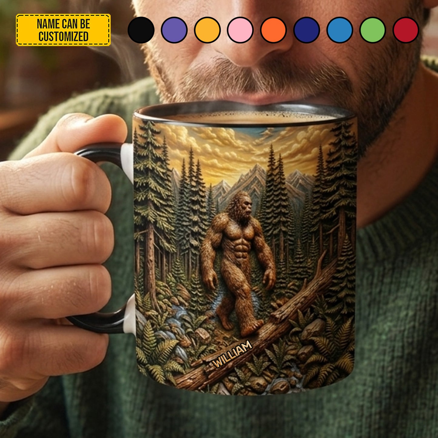 Woodland Legend – Personalized Bigfoot Accent Mug