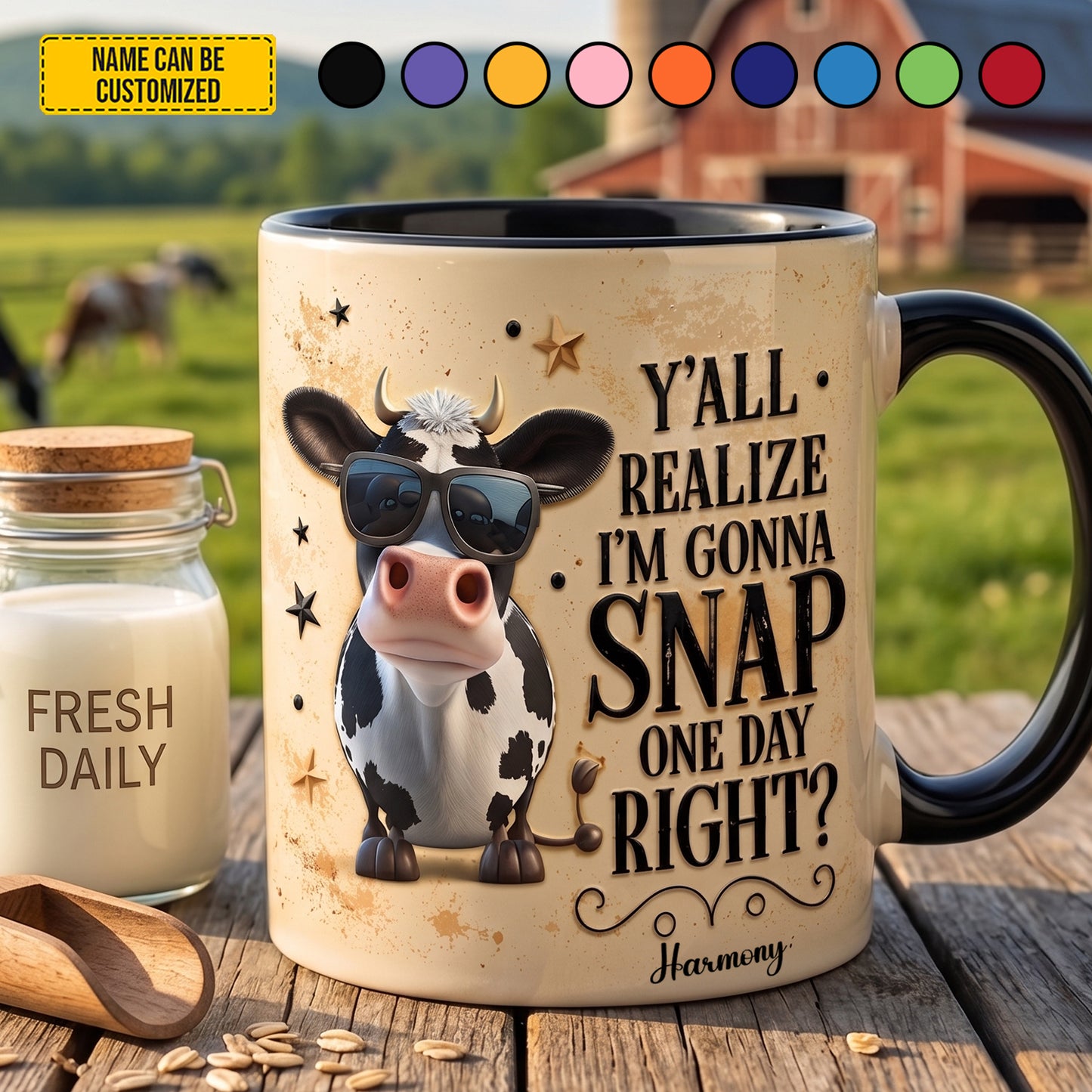 I'm Gonna Snap - Personalized Cow Accent Mug