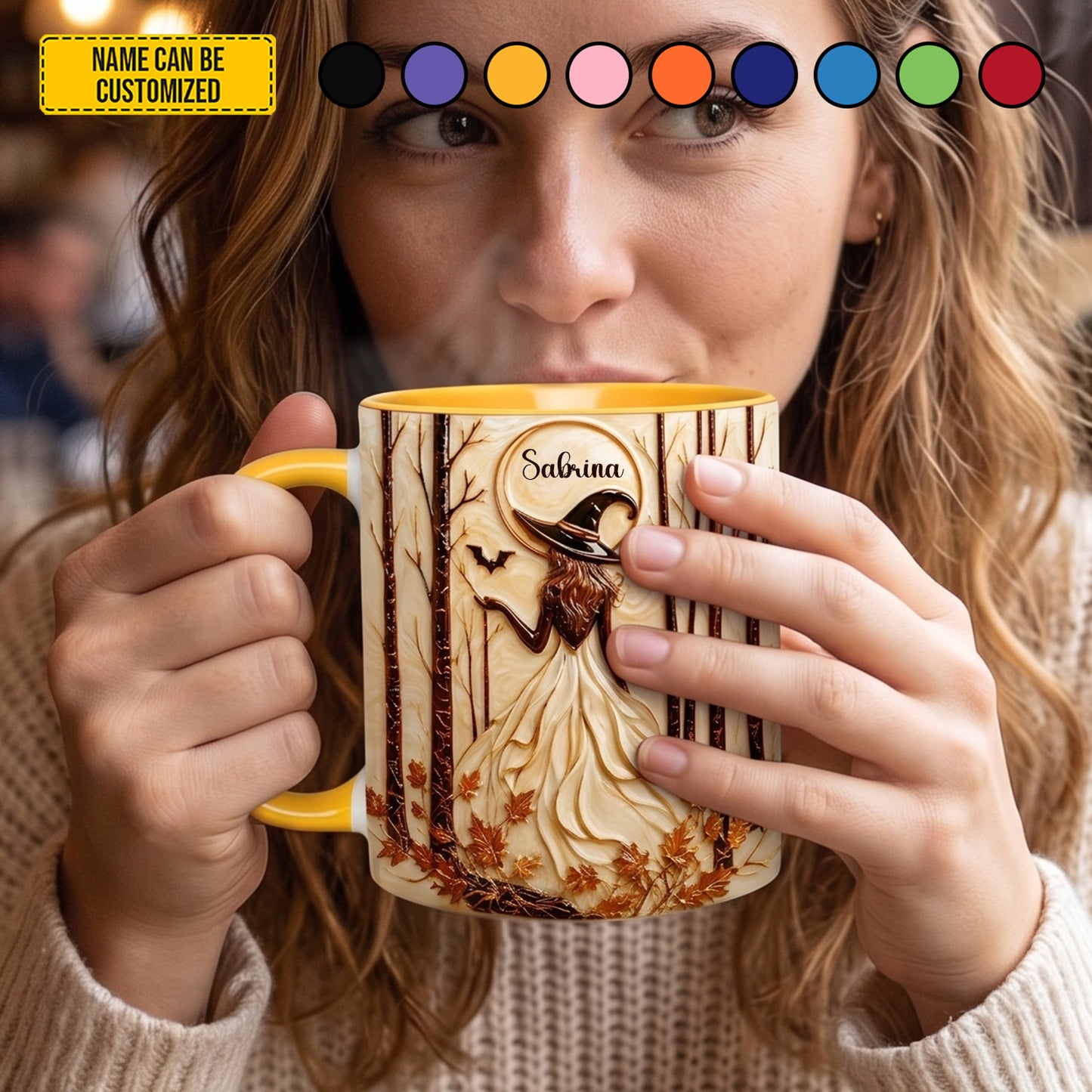 Witch In Forest - Personalized Witch Accent Mug