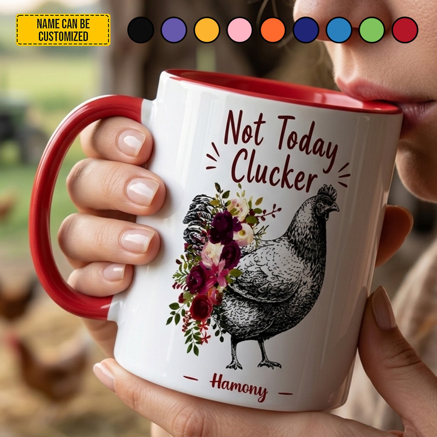 Not Today Clucker - Personalized Chicken Accent Mug