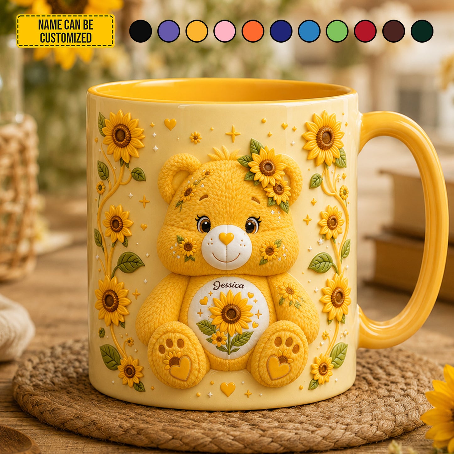 Personalized Cute Bear Accent Mug