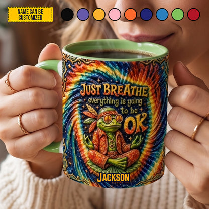 Personalized Hippie Frog Accent Mug