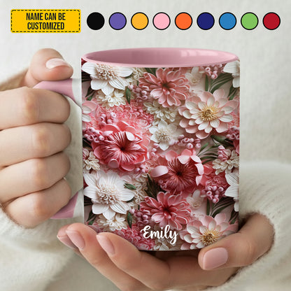Personalized Colorful Wildflowers Accent Mug