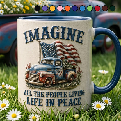 "Imagine" Patriotic Vintage Truck Mug