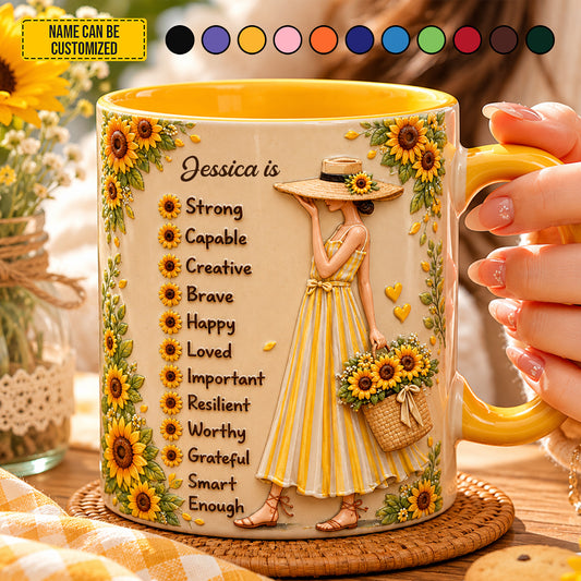 Sunflower Soul - Personalized Strong Beautiful Woman Accent Mug