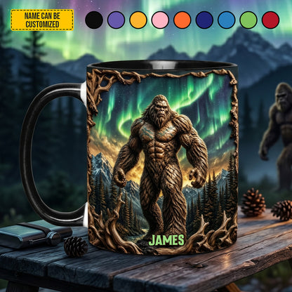 The Legend Beneath The Northern Lights – Personalized Bigfoot Accent Mug