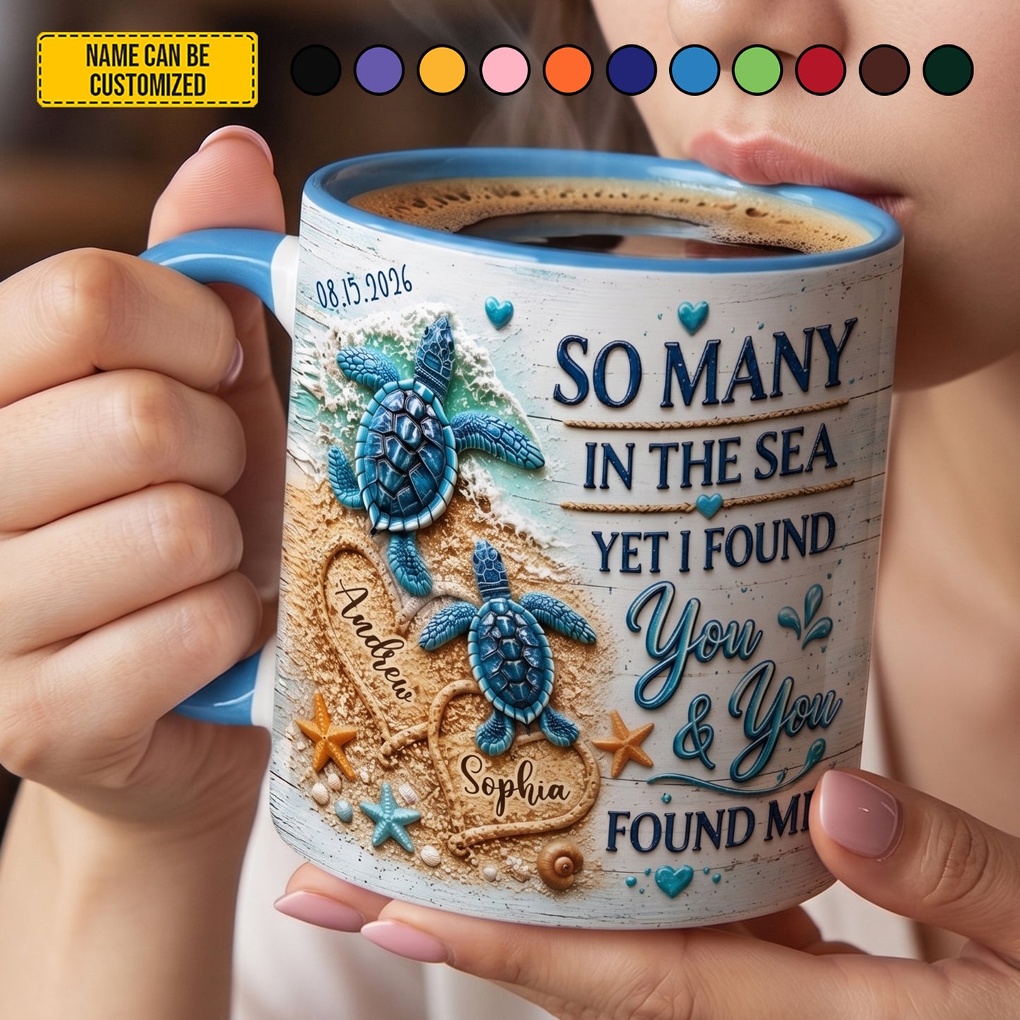 I Found You - Personalized Turtle Couple Accent Mug