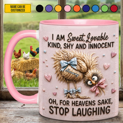 I Am Sweet Loveable - Personalized Chicken Accent Mug