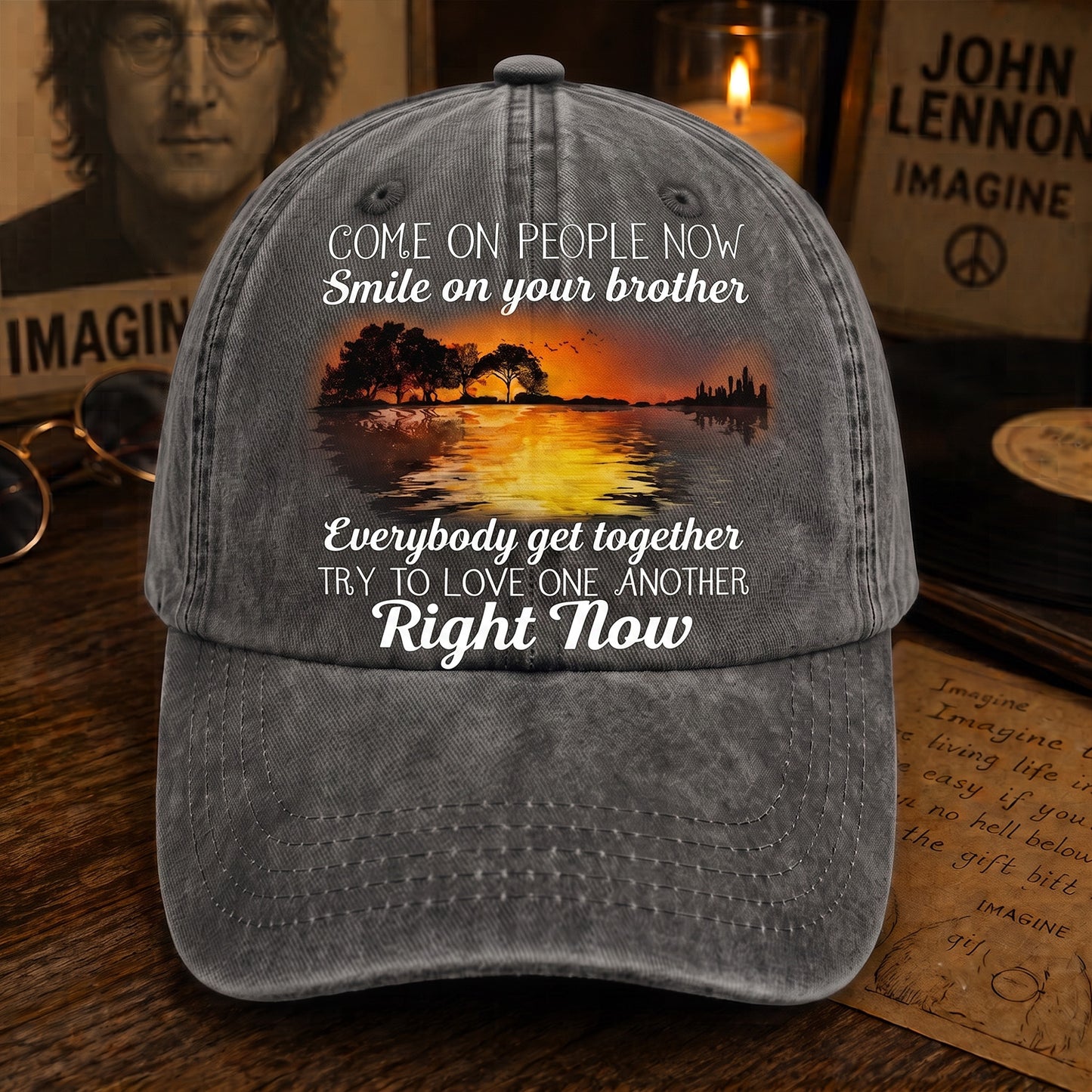 Come On People Now - Guitar Classic Music Denim Cap