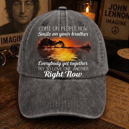 Come On People Now - Guitar Classic Music Denim Cap