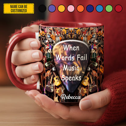 Music Speaks - Personalized Guitar Accent Mug