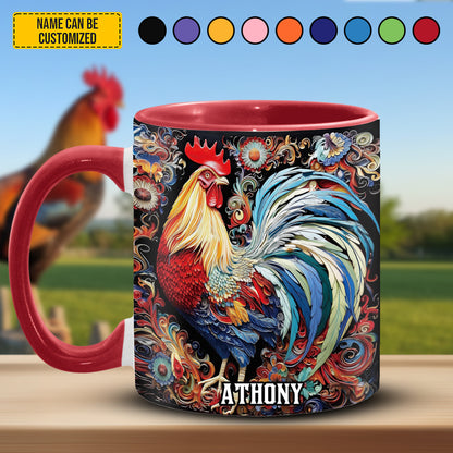 Personalized Rooster Accent Mug